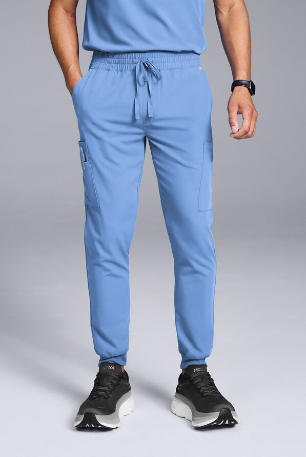 Pantalón médico Hypothesis S-R Shift Ready estilo jogger con 8 bolsillos para hombre - Ceil Blue - 1