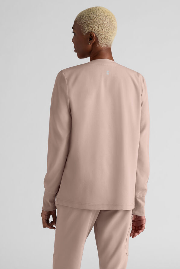 Chaqueta m&eacute;dica Easy STRETCH con botones a presi&oacute;n y 3 bolsillos para mujer - Mocha Meringue - 2