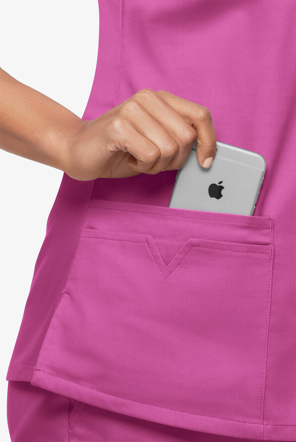 Blusa m&eacute;dica UA Butter-Soft STRETCH con ojales y 4 bolsillos para mujer - Rosebud - 6