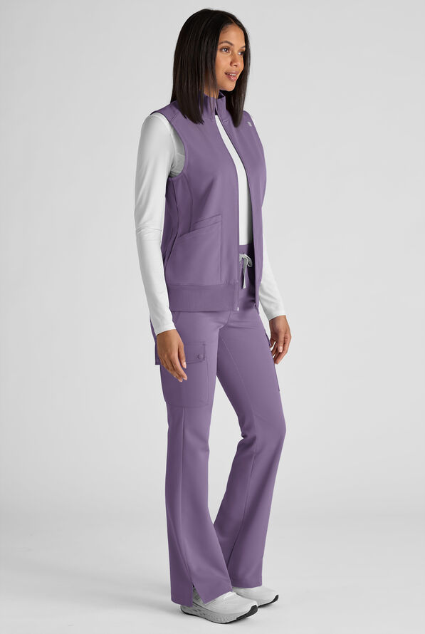Pantalón médico ReSurge Avon estilo cargo con piernas acampanadas y 7 bolsillos para mujer - Purple Dusk - 8