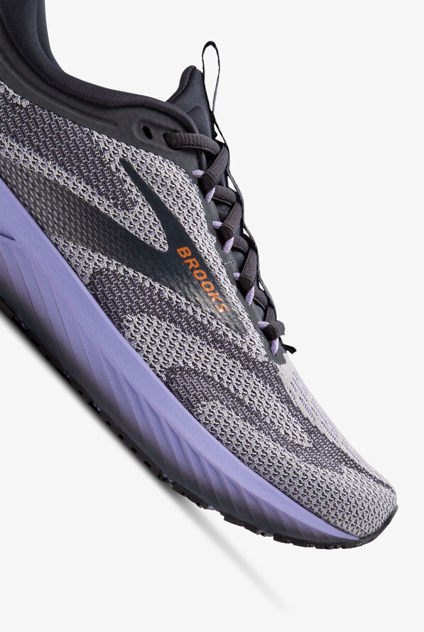 Brooks Women's Revel 7 Sweet Lavender/Ebony/Alloy Athletic Lace Up Nursing Shoes - null - 3