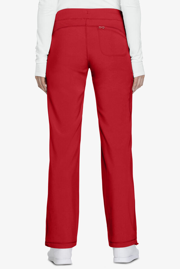 Infinity Women's 4-Pocket STRETCH Drawstring Scrub Pants - Petite - Red - 2