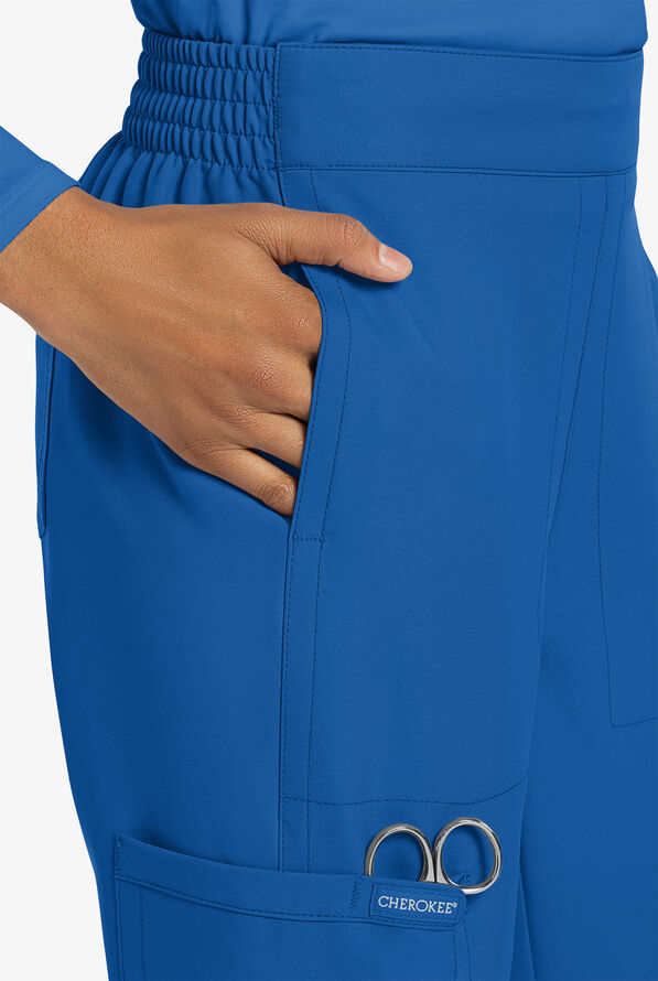 Cherokee Workwear Originals Ultra Women's 5-Pocket Drawstring Jogger Scrub Pants - Royal - 3