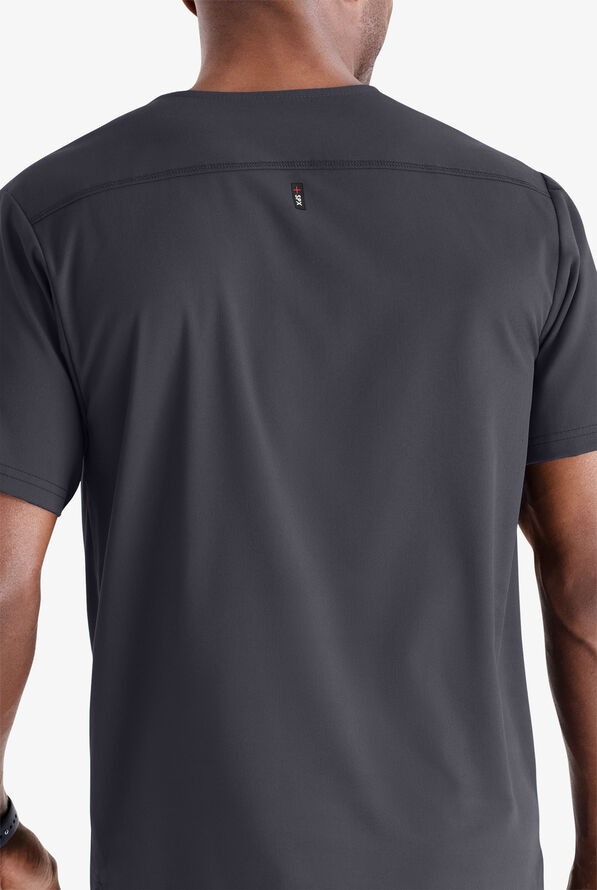 Grey's Anatomy by Barco Spandex STRETCH Murphy Men's 2-Pocket V-Neck Scrub Top - Steel Gray - 4