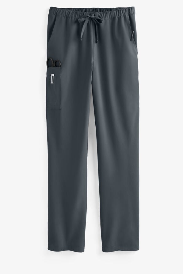 Easy STRETCH Morgan Unisex 5-Pocket Drawstring Scrub Pants - Pewter - 1
