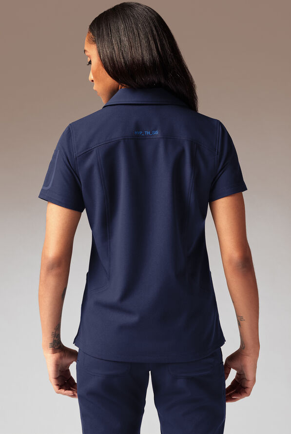 Camiseta médica estilo polo Hypothesis A-S All Situation con 3 bolsillos para mujer - Navy - 4