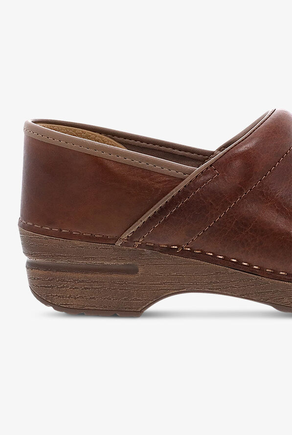Dansko Women's Professional Saddle Full Grain Leather Nursing Clogs - Brown - 4