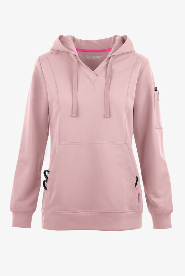 MOVEMENT by Butter-Soft Sirius Women's 4-Pocket Long Sleeve STRETCH Scrub Hoodie - Mauve Shadow - 1