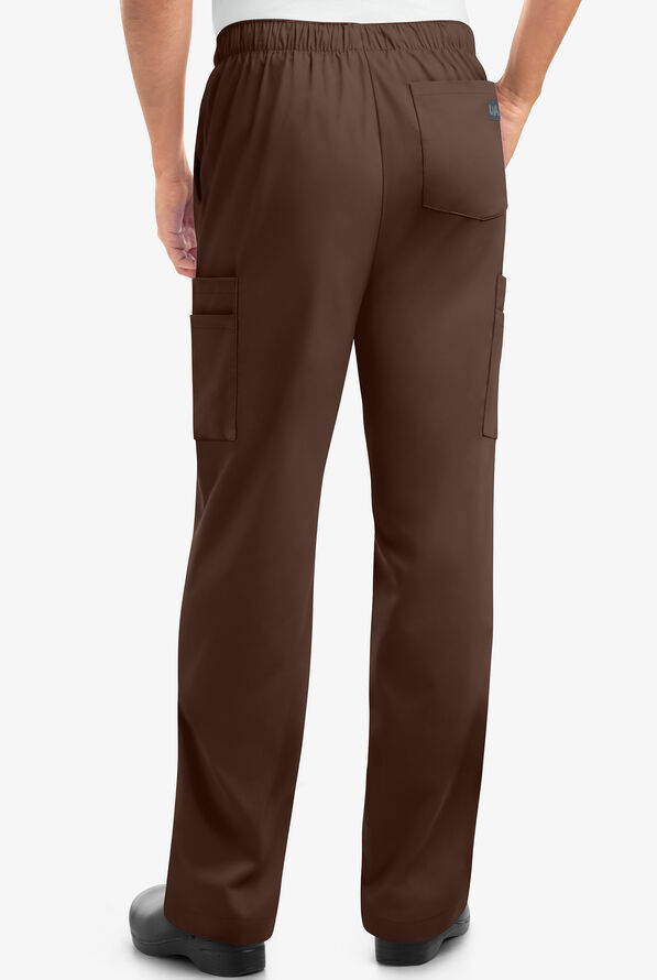 Pantal&oacute;n m&eacute;dico UA Butter-Soft STRETCH estilo cargo con cintura el&aacute;stica y 7 bolsillos para hombre - Coffee Bean - 3