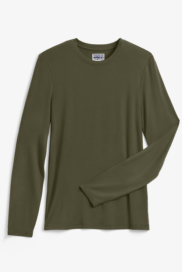 Strictly Scrubs STRETCH Women's Long Sleeve Knit Underscrub - Olive - 1