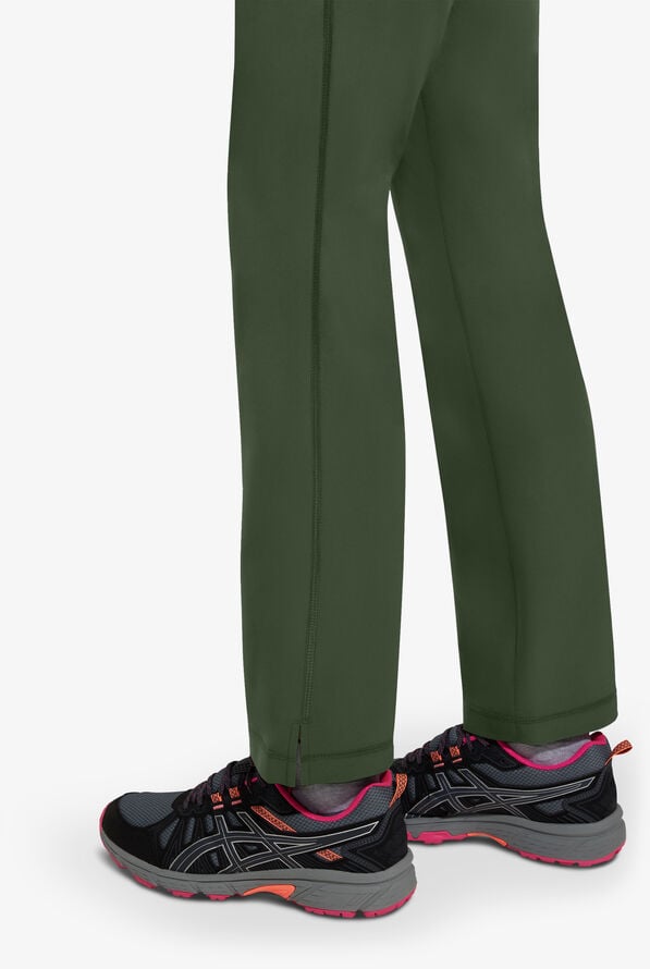 Healing Hands 360 Nisha Women's 6-Pocket STRETCH Rib Knit Waistband Drawstring Scrub Pants - Dark Pine - 2