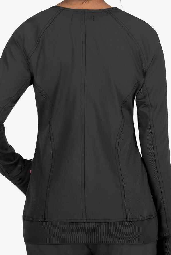 Chaqueta m&eacute;dica koi Lite&trade; Clarity con cremallera y 3 bolsillos para mujer - Black - 3
