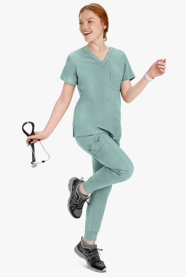 Pantal&oacute;n m&eacute;dico Healing Hands Purple Label Toby STRETCH estilo jogger con 7 bolsillos y cord&oacute;n para mujer - Rain Water - 6