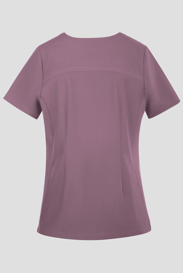 Healing Hands Quest Briana Women's 3-Pocket STRETCH Y-Neck Scrub Top - Elderberry - 2