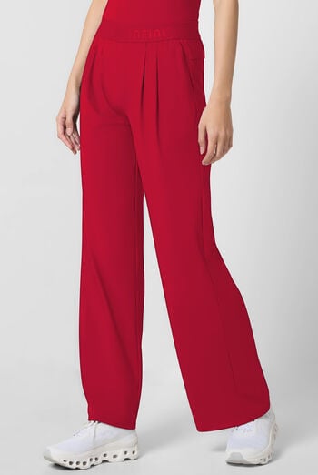 Infinity Pursuit Women's 3-Pocket STRETCH Pull On Pleated Wide Leg Scrub Pant