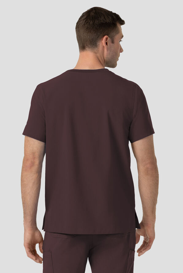 Camisa m&eacute;dica Carhartt Cross-Flex Force STRETCH con cuello redondo y 2 bolsillos para hombre - Dark Sepia - 3