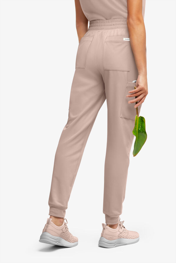 Pantalón médico ReSurge Amber estilo jogger con piernas pitillo y 7 bolsillos para mujer - Mocha Meringue - 4