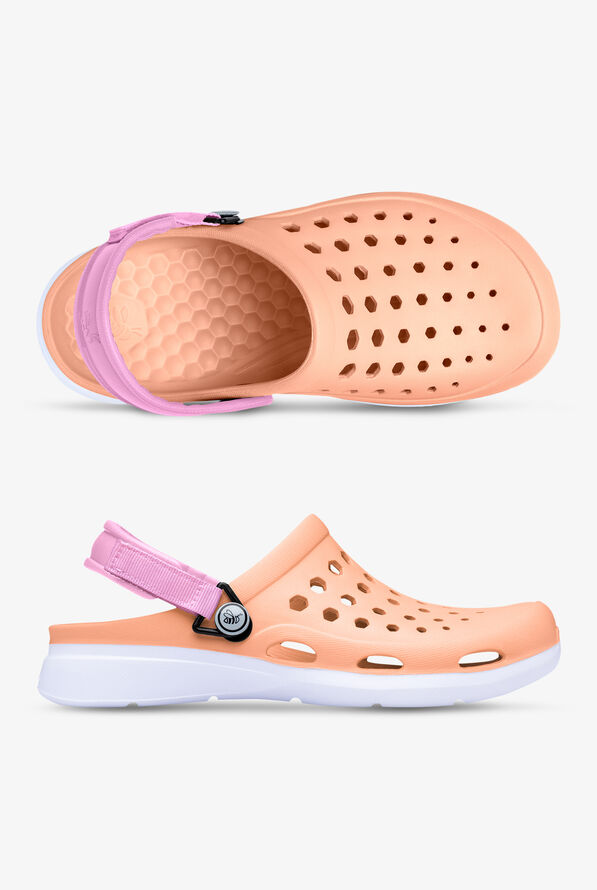 Joybees Women's Modern Melon/White Nursing Clog, Nursing Clogs