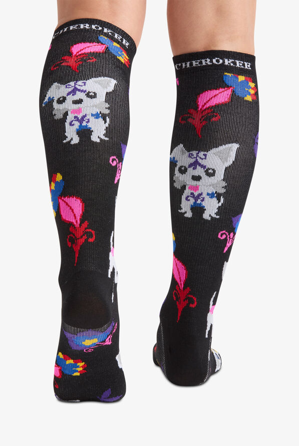 Cherokee Women's Sugar Skull Pups 10-15 mmHg Light Compression Socks - null - 2