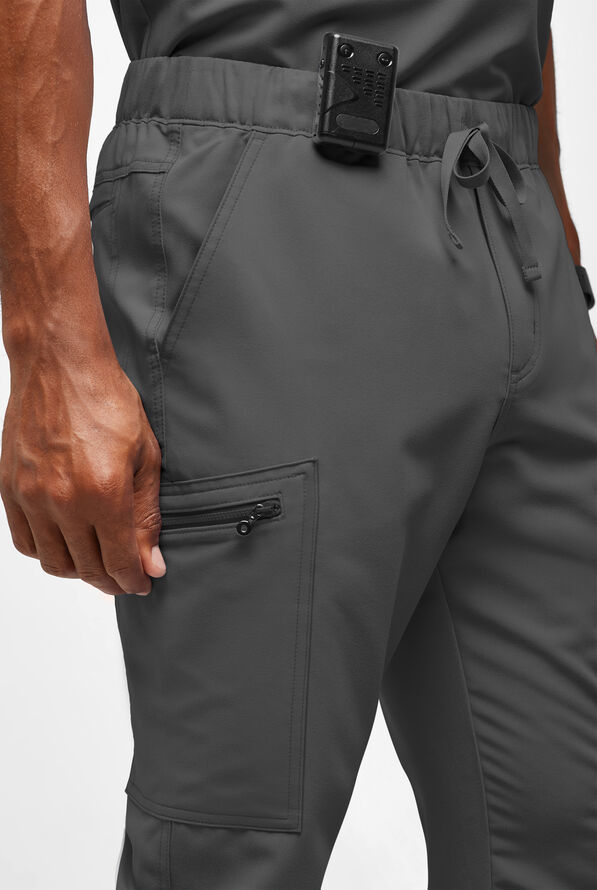 Pantal&oacute;n m&eacute;dico Movement by Butter-Soft STRETCH estilo cargo con 8 bolsillos para hombre - Pewter - 3