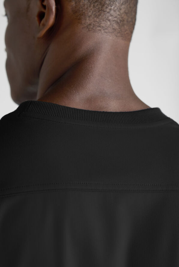 Advantage STRETCH Men's 3-Pocket Crew Neck Scrub Top - Black - 5