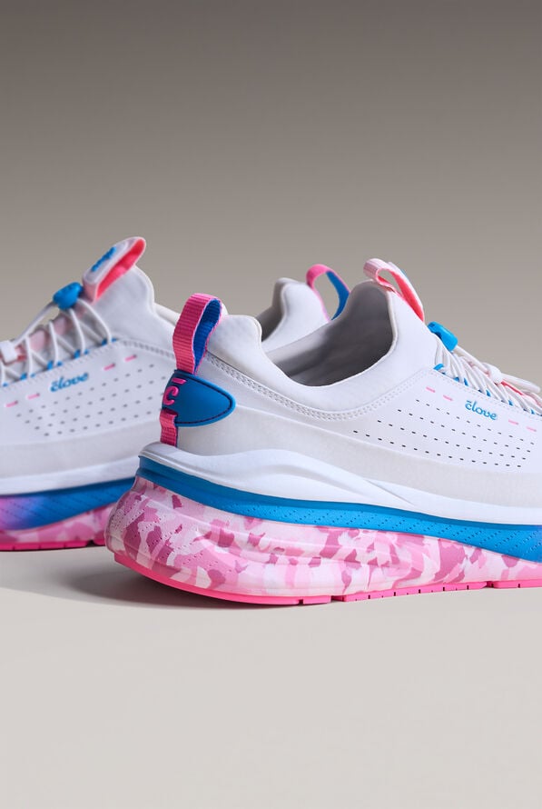 Clove Supercush&trade; Forte 2 Women's White Pink Marble Bungee Athletic Shoe - null - 8