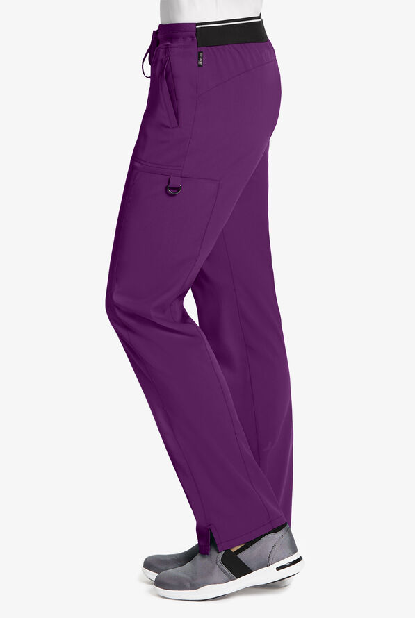 Grey's Anatomy by Barco Spandex STRETCH Kim Women's 3-Pocket Cargo Scrub Pants - Eggplant - 3
