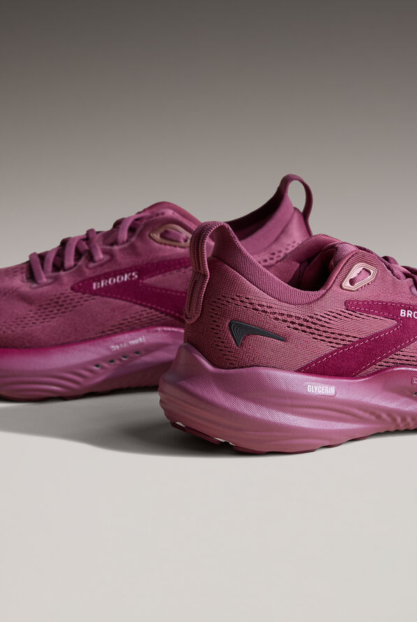 Brooks Women's Glycerin 22 Berry/Burgundy/Rose Athletic Lace Up Nursing Shoes - null - 8