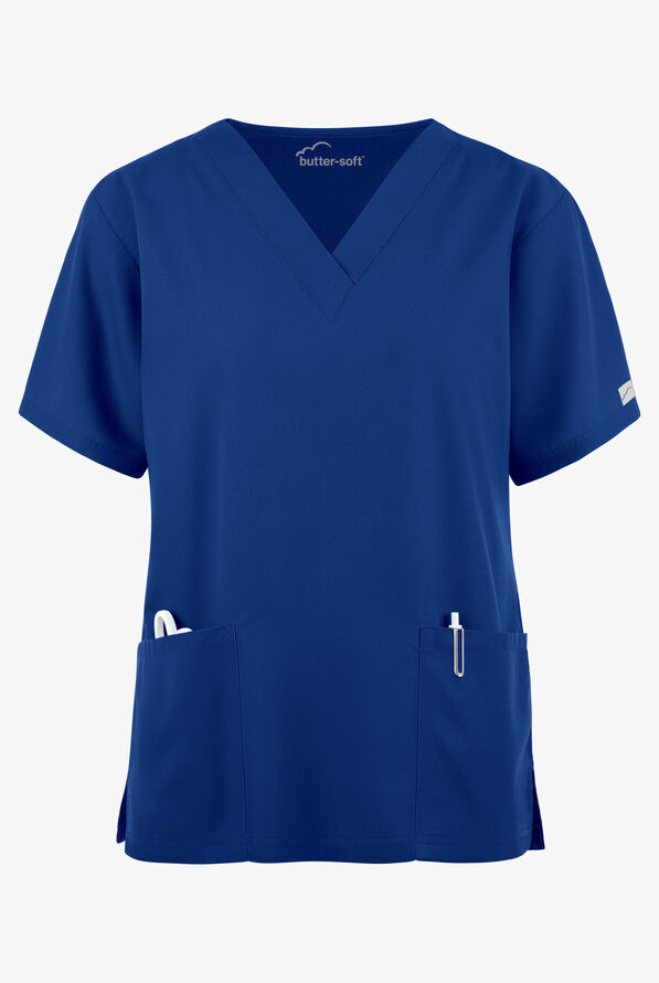 Butter-Soft Core Women's 2-Pocket V-Neck Scrub Top - Galaxy - 1