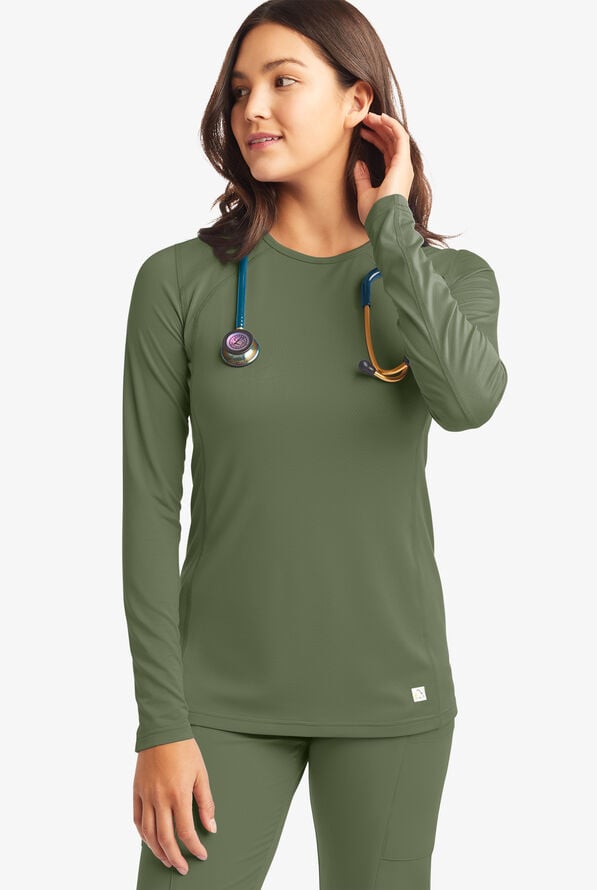 ReSurge Jade Women&rsquo;s Long Sleeve Knit Underscrub - Light Olive - 7