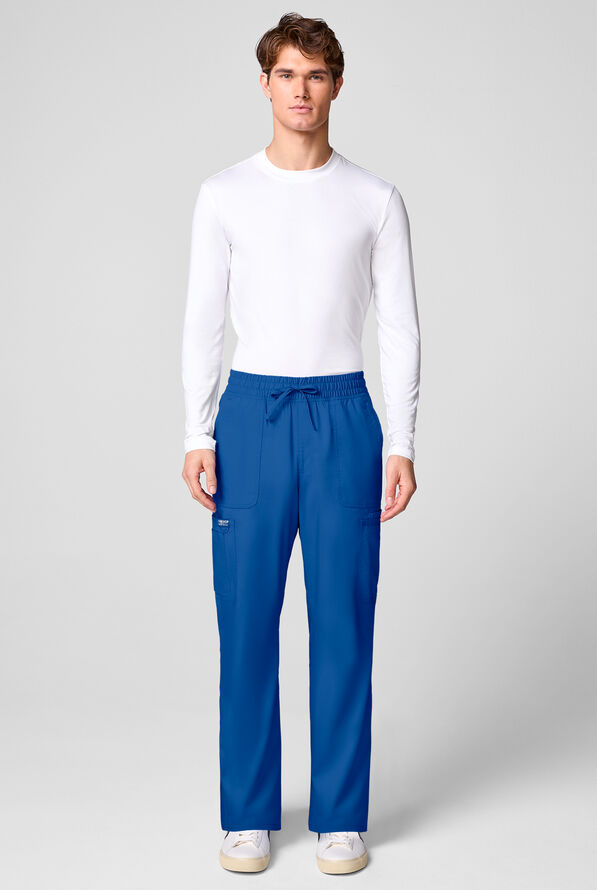 Cherokee Workwear Revolution Men's 12-Pocket STRETCH Drawstring Straight Pants - Royal - 6