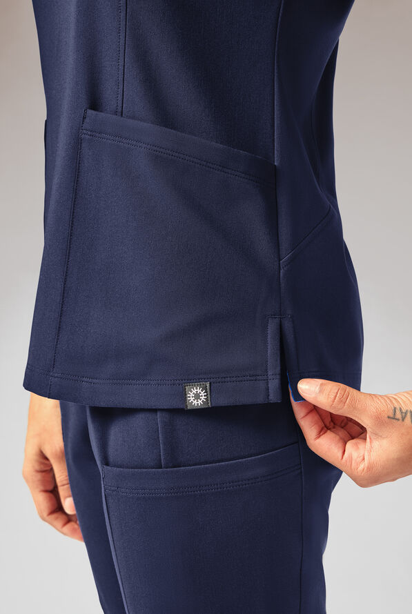 Camiseta médica estilo polo Hypothesis A-S All Situation con 3 bolsillos para mujer - Navy - 5