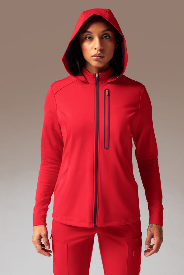 Chaqueta médica Hypothesis Super-Dermal con cremallera y múltiples bolsillos para mujer - Hemoglobin/Wine - 2