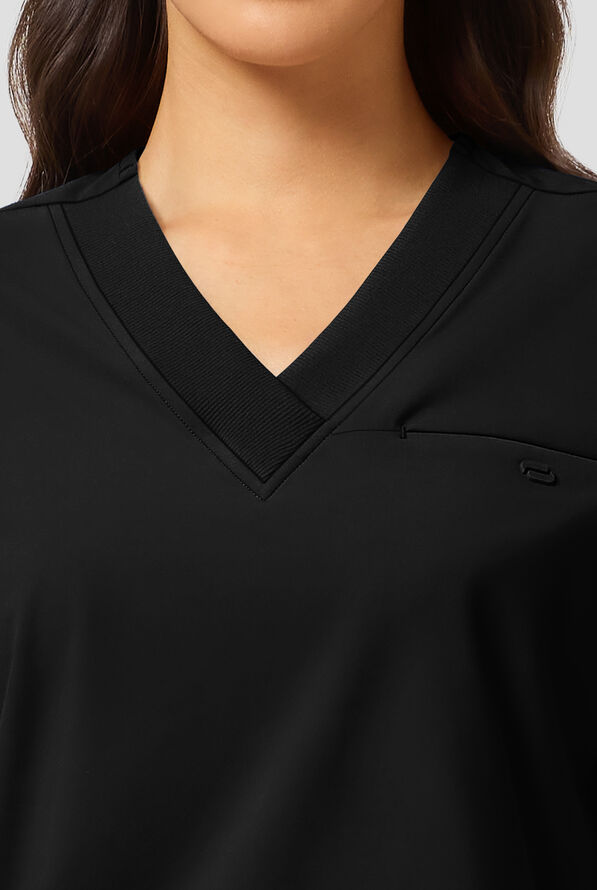 Blusa m&eacute;dica Infinity PURSUIT STRETCH con mangas dolm&aacute;n y 1 bolsillo para mujer - Black - 2