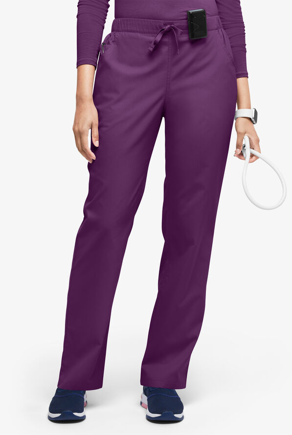 Pantalón médico Butter-Soft Originals estilo vaquero con piernas rectas y 5 bolsillos para mujer - Eggplant - 1