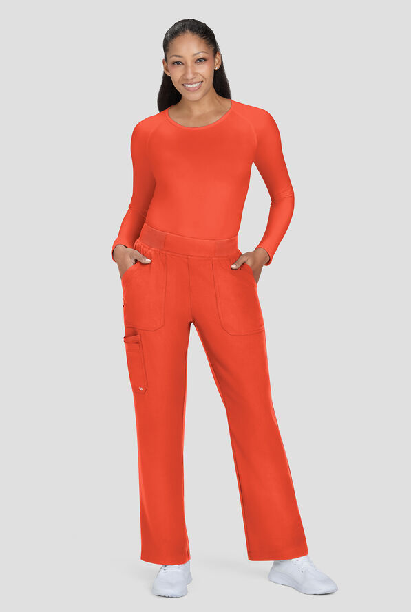 Pantalón médico koi Next Gen Jump Start STRETCH estilo cargo con piernas acampanadas y 4 bolsillos para mujer - Burnt Umber - 4