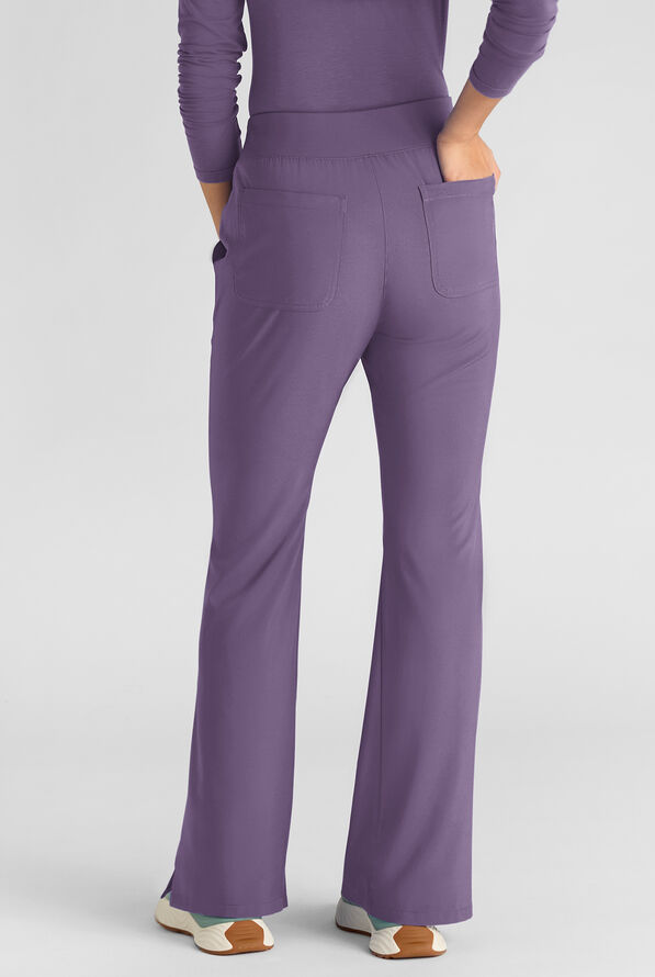 Pantalón médico Easy STRETCH Sydney con piernas acampanadas y 5 bolsillos para mujer - Purple Dusk - 5