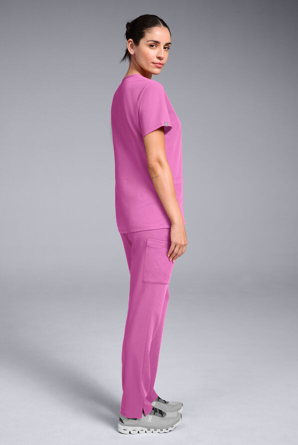 Hypothesis Women's Base 3 Pocket V-Neck Scrub Top - Magneta - 4