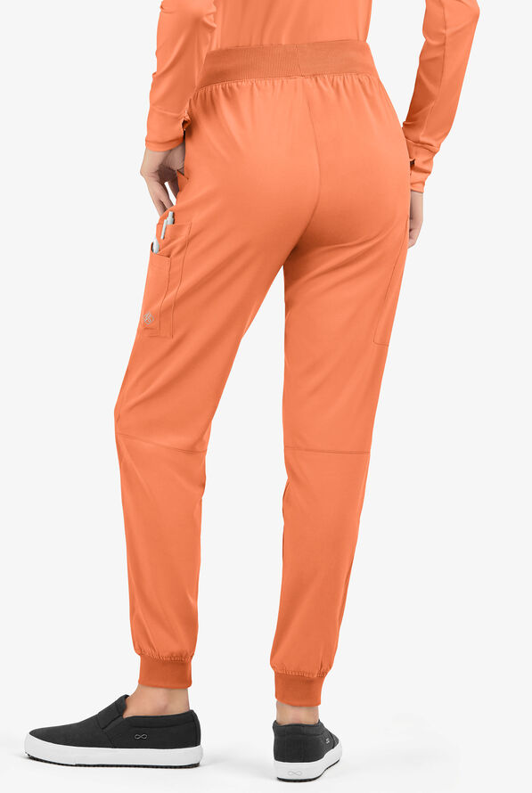 Easy STRETCH Mila Women's 7-Pocket Jogger Scrub Pants - Tall - Coral Haze - 3