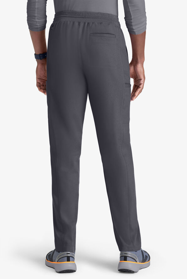 Grey's Anatomy by Barco Spandex STRETCH Hudson Men's 6-Pocket Slim Straight Cargo Scrub Pants - Steel Gray - 2