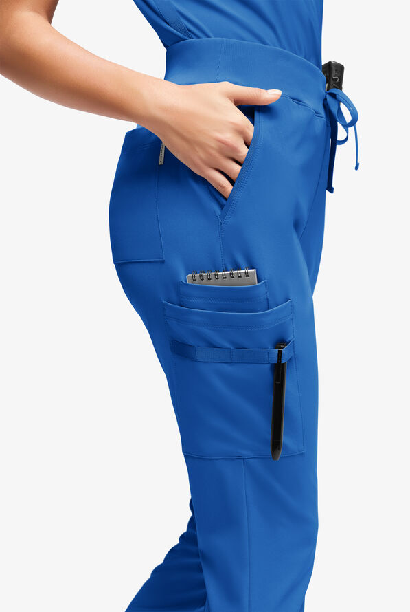 WhisperLite YARA Women's 10-Pocket Cargo Jogger Scrub Pants - Royal - 2