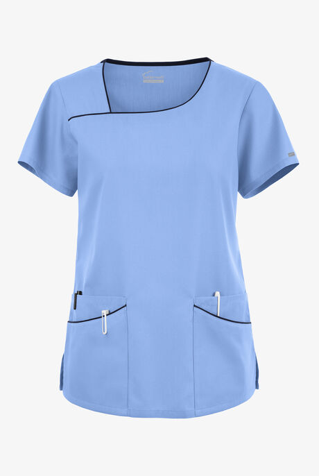 Butter-Soft Originals Women's 4-Pocket Asymmetrical Neck Scrub Top