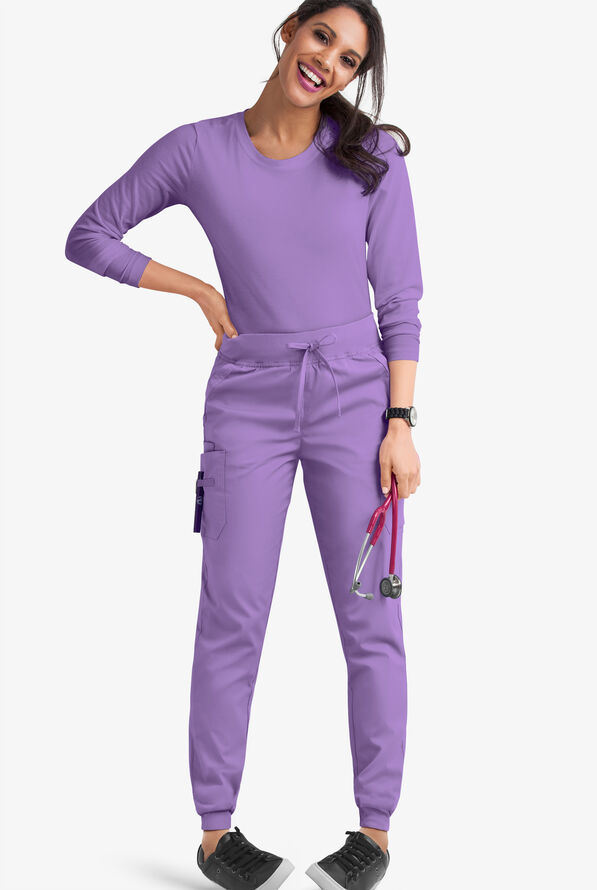 Pantalón médico UA Butter-Soft STRETCH tall estilo cargo jogger con 4 bolsillos para mujer - Ultraviolet Light - 2