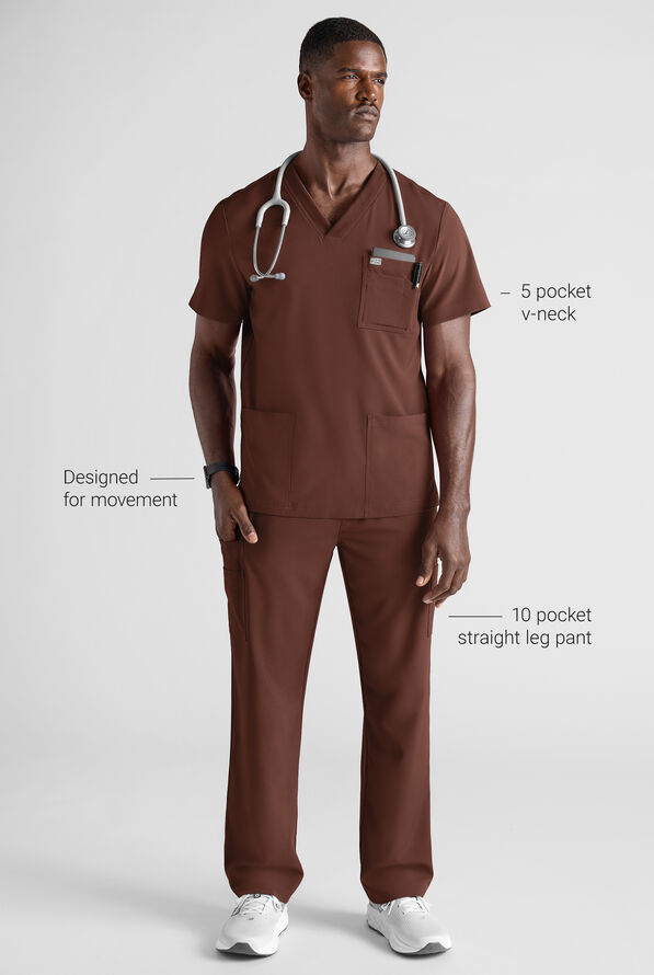 Easy STRETCH Men's Scrub Set - Double Espresso - 2