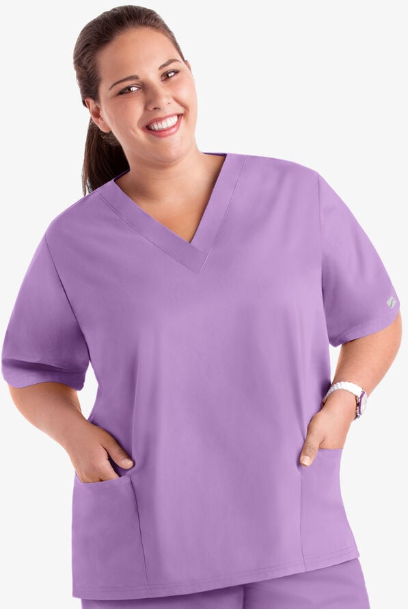 Butter-Soft Core Women's 2-Pocket V-Neck Scrub Top - Orchid - 3