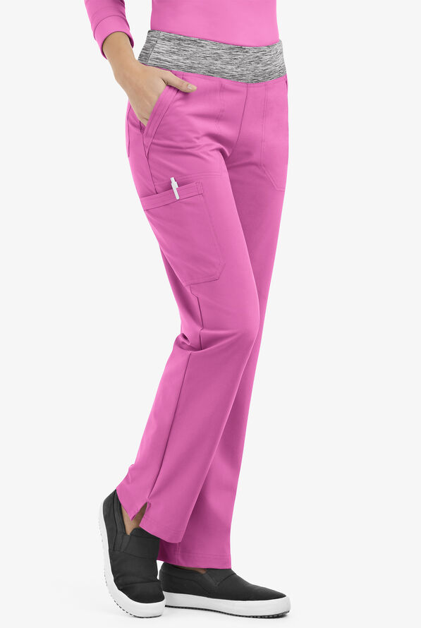 Pantalón médico Easy STRETCH tall Sienna estilo yoga con 5 bolsillos para mujer - Magnesium Pink/Silver Melange - 1