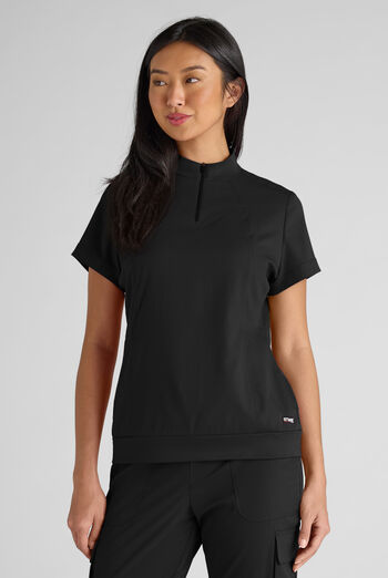 Grey's Anatomy by Barco Emerge Rowen Women's 2-Pocket STRETCH Banded Bottom Zip Scrub Top