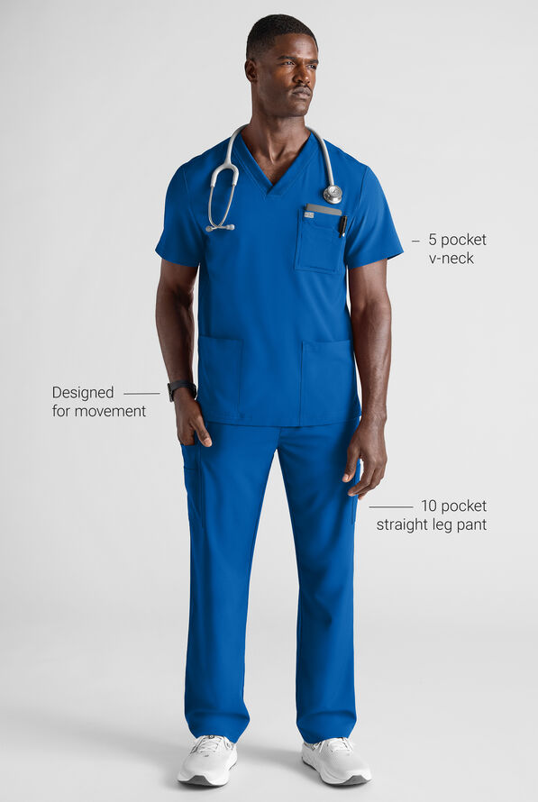 Easy STRETCH Men's Scrub Set - Royal - 2