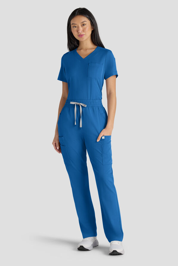 Pantal&oacute;n m&eacute;dico ReSurge Topaz con cord&oacute;n ajustable y 11 bolsillos para mujer - Royal - 8