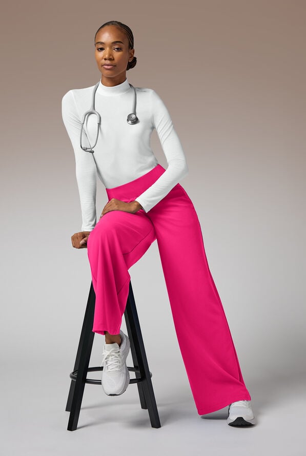 Pantal&oacute;n m&eacute;dico Hypothesis Y-Band estilo yoga con piernas anchas y 6 bolsillos para mujer - Reactive Pink - 2